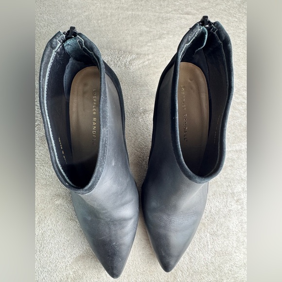Loeffler Randall‎ Reese Bootie Black Leather/Suede - Size 7 Heel Sexy Minimalist - Picture 8 of 11